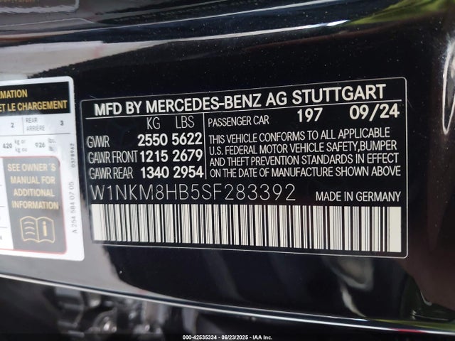 W1NKM8HB5SF283392 Mercedes-Benz m139