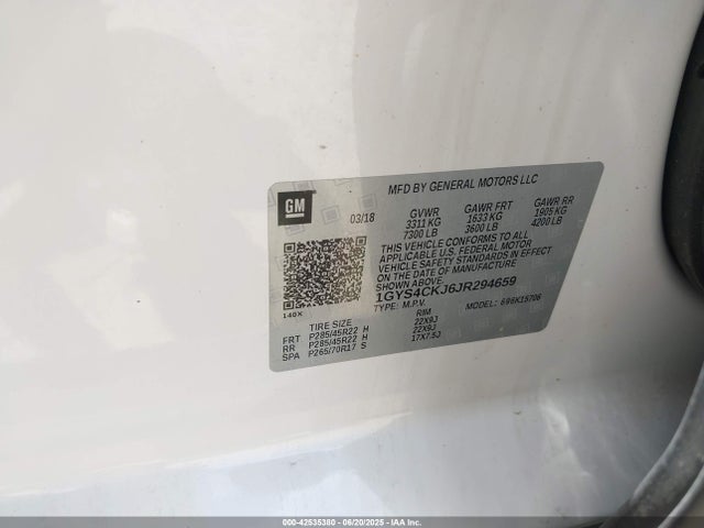 2018 CADILLAC ESCALADE 1GYS4CKJ6JR294659 Photo 8