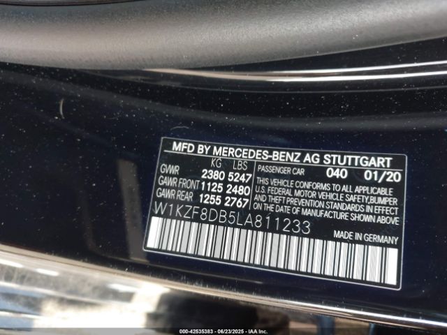2020 MERCEDES-BENZ E 350 W1KZF8DB5LA811233 Photo 8