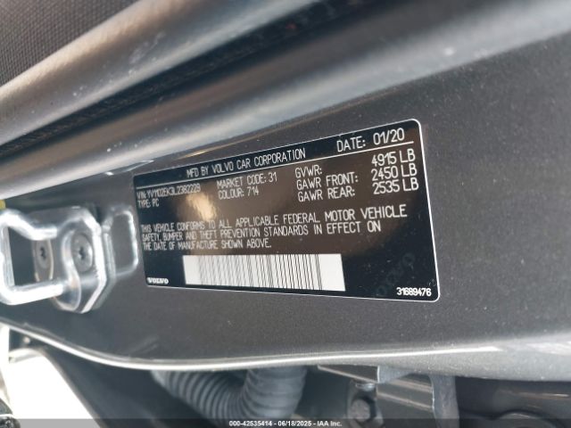 2020 VOLVO V60 YV1102EK3L2382229 Photo 8