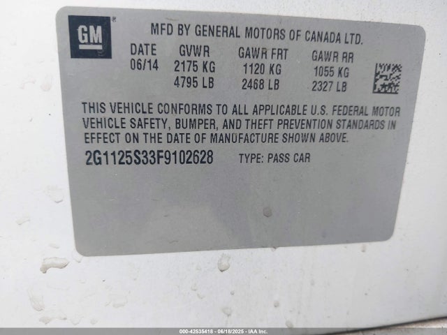 2G1125S33F9102628 Chevrolet lfx