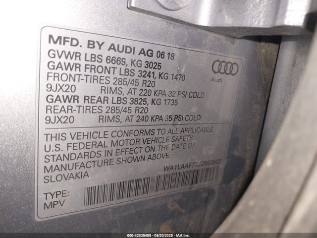 2018 AUDI Q7 WA1LAAF77JD052802 Photo 8