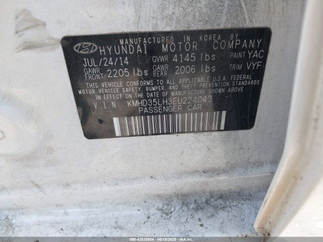 KMHD35LH3EU224043 Hyundai dohc gdi nu