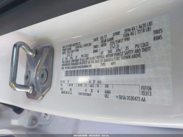 2017 FORD ESCAPE 1FMCU0GD1HUD49436 Photo 8
