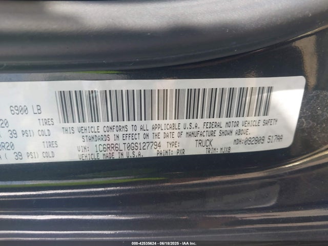 RAM 2016 2016 1C6RR6LT0GS127794 Image 9