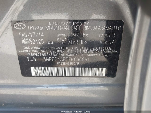 Hyundai theta ii 2014 5NPEC4AB5EH896861 Image 9