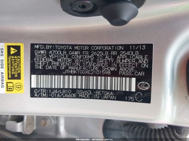 JTHBK1GGXE2101598 Lexus 2gr-fe