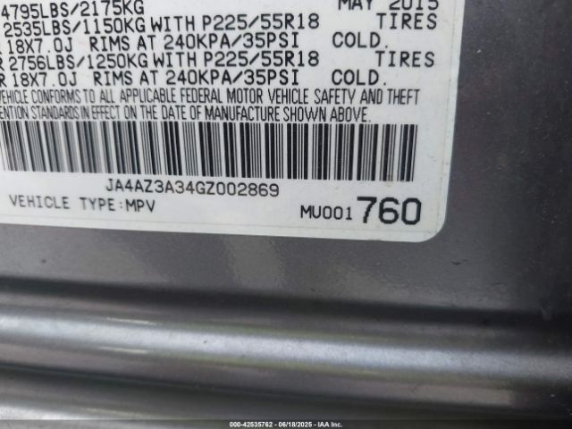 2016 MITSUBISHI OUTLANDER JA4AZ3A34GZ002869 Photo 8