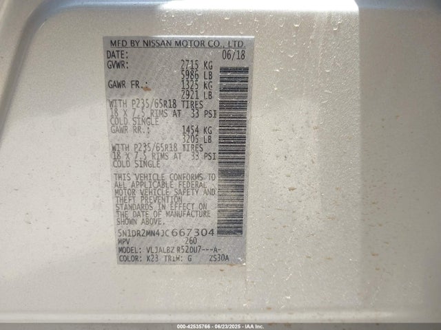 Nissan 2018 2018 5N1DR2MN4JC667304 Image 9
