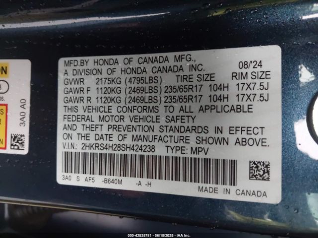 2025 HONDA CR-V 2HKRS4H28SH424238 Photo 8