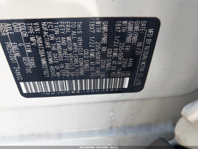 JN8AT3BA1MW021921 Nissan 2021