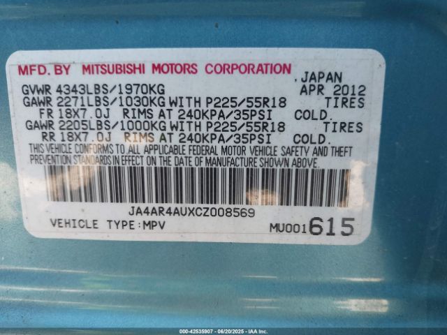 2012 MITSUBISHI OUTLANDER SPORT JA4AR4AUXCZ008569 Photo 8
