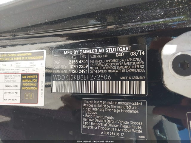 WDDKJ5KB3EF272506 Mercedes-Benz 2014