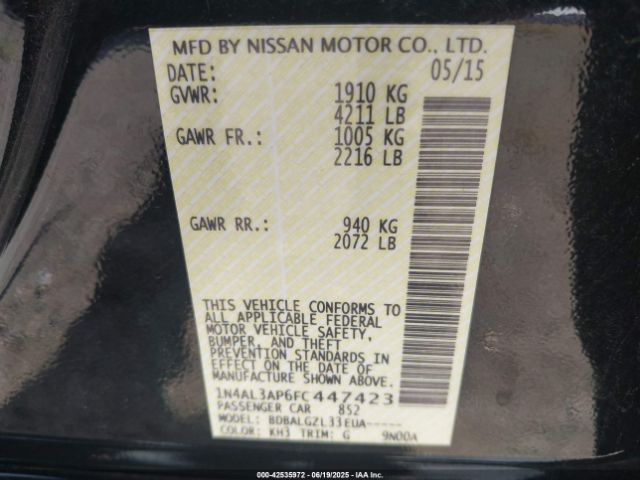 1N4AL3AP6FC447423 Nissan Altima
