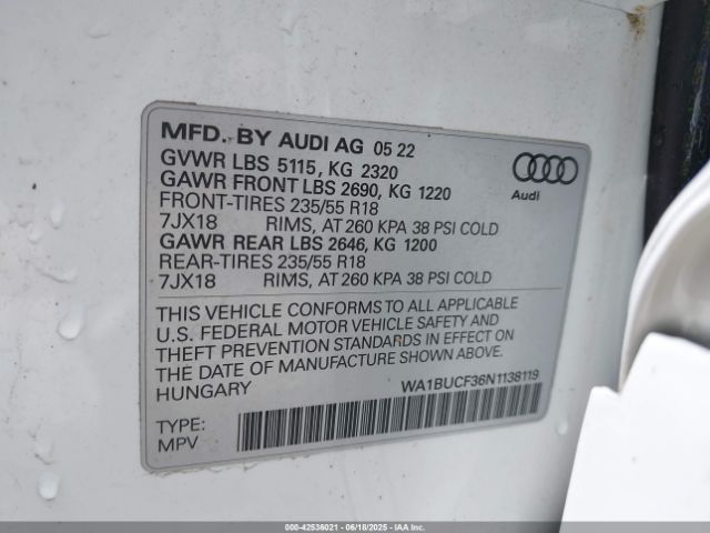 2022 AUDI Q3 WA1BUCF36N1138119 Photo 8