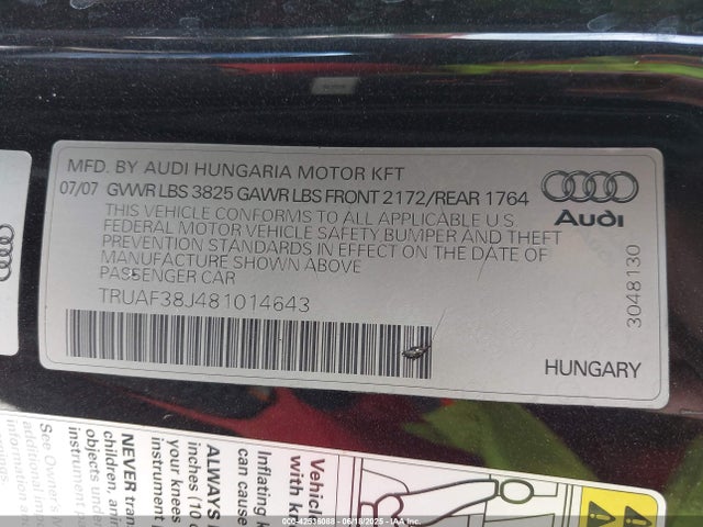 2008 AUDI TT TRUAF38J481014643 Photo 8