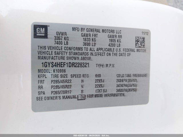 2013 CADILLAC ESCALADE ESV 1GYS4HEF1DR228321 Photo 8