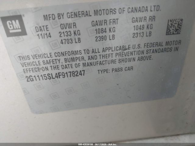 2G1115SL4F9178247 Chevrolet IMPALA 1LT