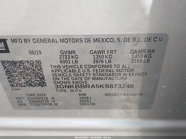3GNKBBRA5KS673248 Chevrolet lcv