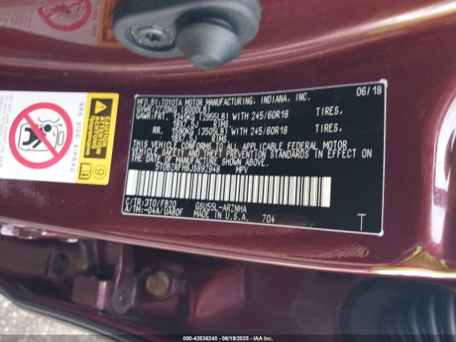 2018 TOYOTA HIGHLANDER 5TDBZRFH8JS892948 Photo 8