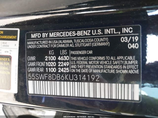 2019 MERCEDES-BENZ C 300 55SWF8DB6KU314192 Photo 8