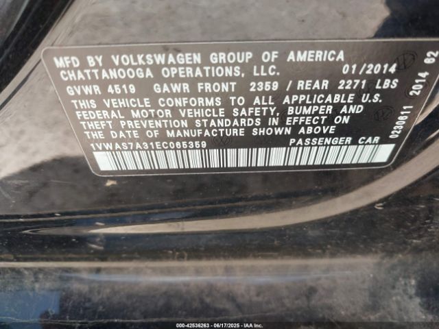 2014 VOLKSWAGEN PASSAT 1VWAS7A31EC065359 Photo 8