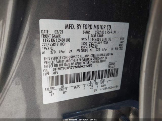2021 FORD MUSTANG MACH-E 3FMTK3R77MMA21256 Photo 8
