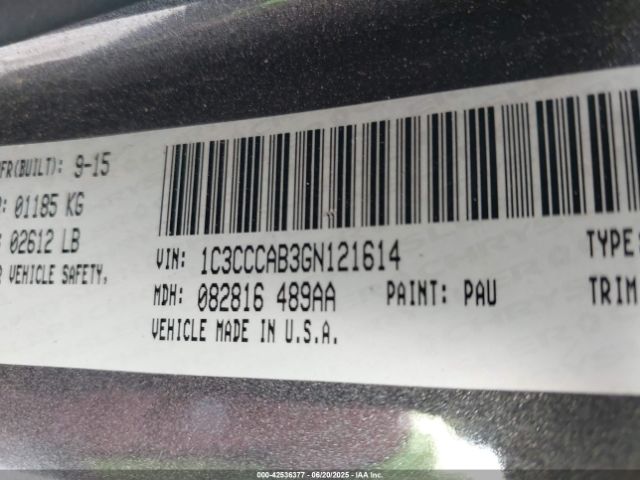 2016 CHRYSLER 200 1C3CCCAB3GN121614 Photo 8
