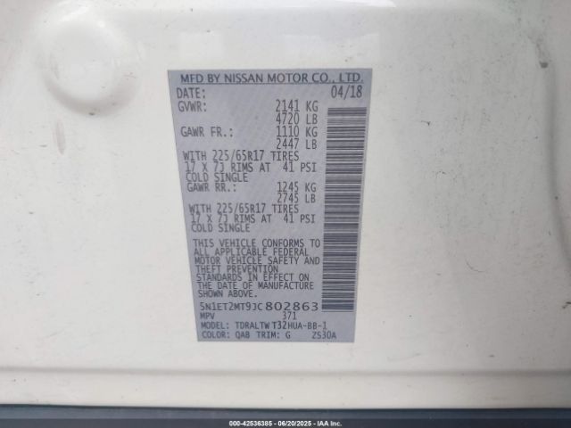 2018 NISSAN ROGUE HYBRID 5N1ET2MT9JC802863 Photo 8