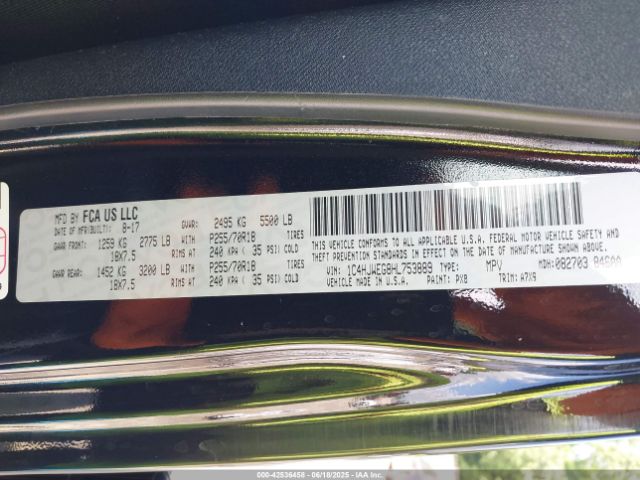 2017 JEEP WRANGLER UNLIMITED 1C4HJWEG8HL753889 Photo 8