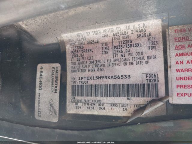 1994 FORD F150 1FTEX15N9RKA56533 Photo 8