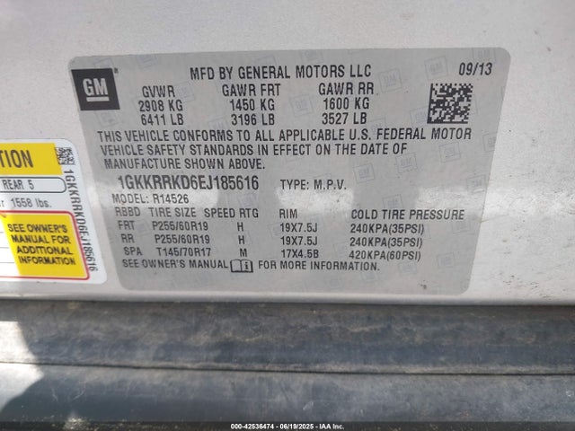 1GKKRRKD6EJ185616 GMC llt