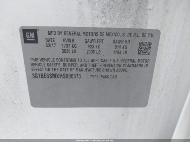 2017 CHEVROLET CRUZE 3G1BE6SMXHS600373 Photo 8