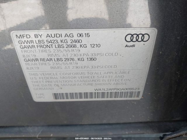 2016 AUDI Q5 WA1L2AFP9GA009523 Photo 8