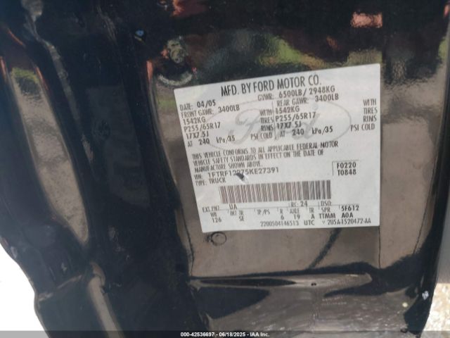 2005 FORD F-150 1FTRF12275KE27391 Photo 8