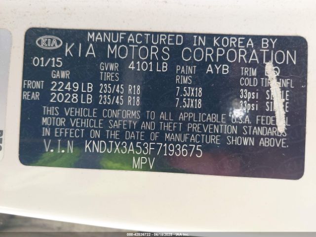 KNDJX3A53F7193675 KIA dohc gdi nu
