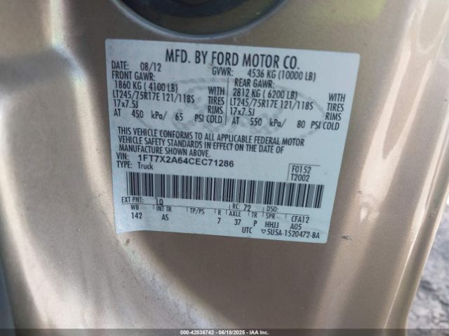 2012 FORD F-250 1FT7X2A64CEC71286 Photo 8