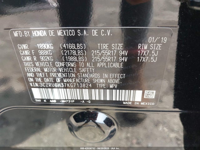 3CZRU6H37KG713824 Honda r18z9