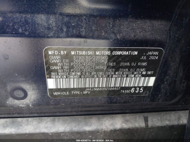2024 MITSUBISHI OUTLANDER JA4J3WA80RZ084407 Photo 8