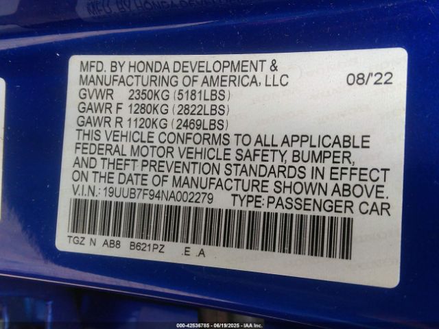 2022 ACURA TLX 19UUB7F94NA002279 Photo 8