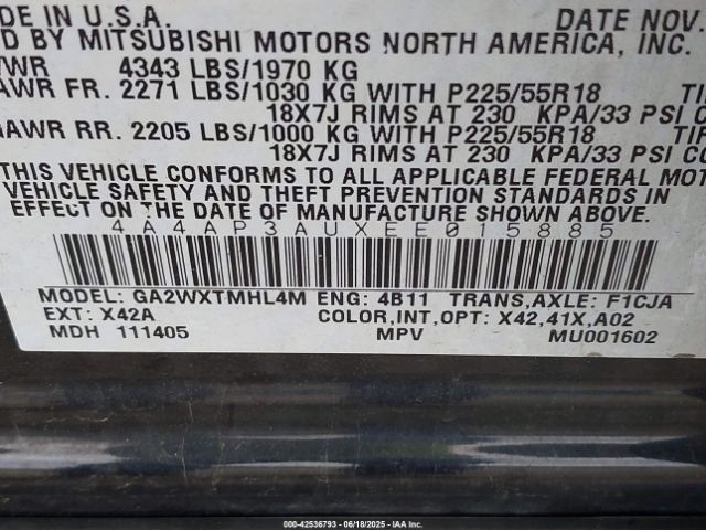 2014 MITSUBISHI OUTLANDER SPORT 4A4AP3AUXEE015885 Photo 8