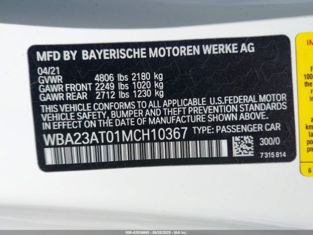 2021 BMW 430I WBA23AT01MCH10367 Photo 8