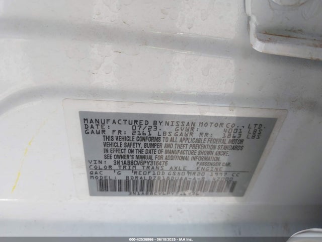 Nissan Sentra 2023 3N1AB8CV6PY316476 Image 9