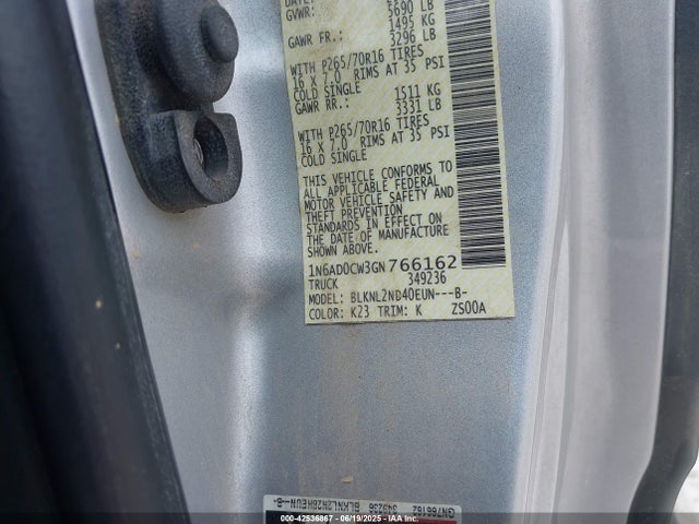 1N6AD0CW3GN766162 Nissan 2016