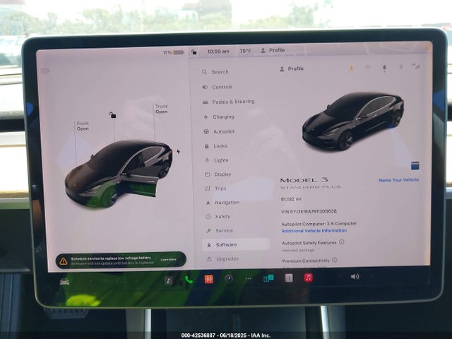 Tesla Model 3 Long Range/mid Range/standard Range/standard Range Plus 2019 5YJ3E1EA7KF306638 Image 18
