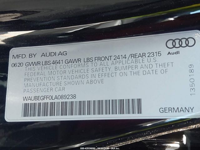 2020 AUDI A3 WAUBEGFF0LA089238 Photo 8