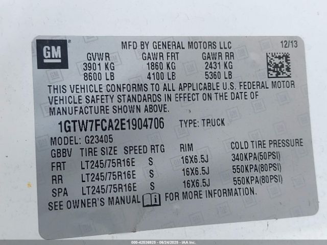 2014 GMC SAVANA 2500 1GTW7FCA2E1904706 Photo 8