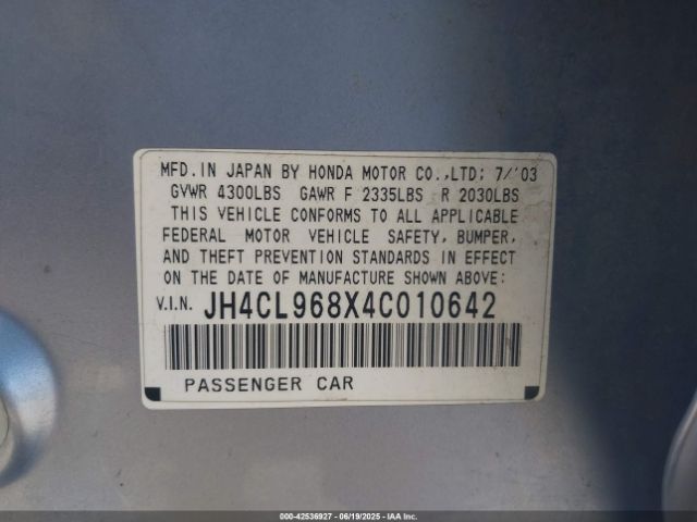 2004 ACURA TSX JH4CL968X4C010642 Photo 8