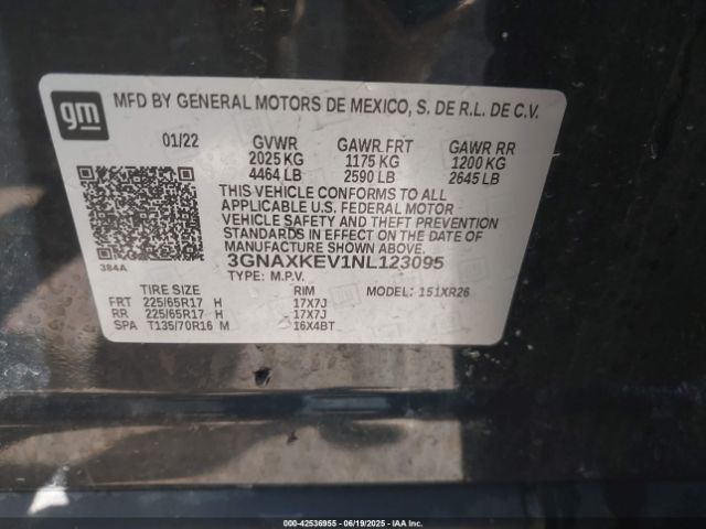 2022 CHEVROLET EQUINOX 3GNAXKEV1NL123095 Photo 8