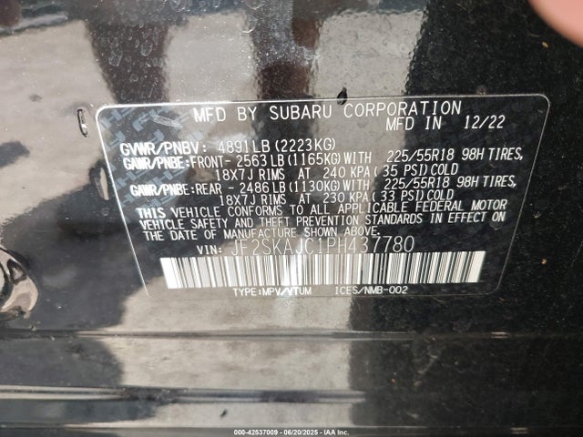 Subaru na u5 2023 JF2SKAJC1PH437780 Image 9